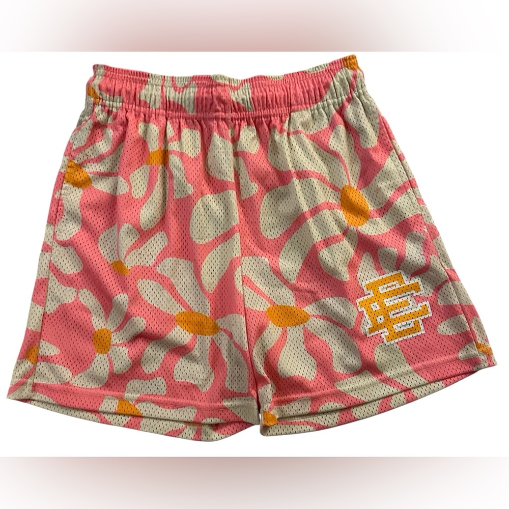Eric Emanuel Pink and Orange Floral Athletic Shorts size medium NWT